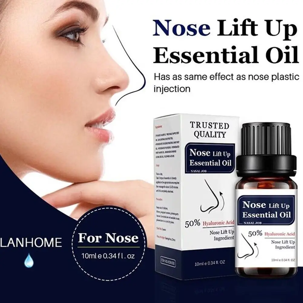 10ML Nose Lift Up Treatment Flat Nose Essential Oil Essential NoseCare Lifting Bone Oil Natural Nosal Remodeling Firming Ma K1U9