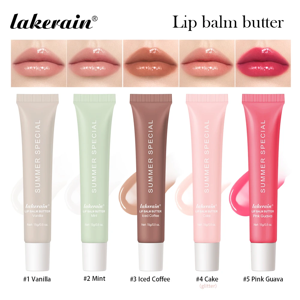 Summer Lip Balm Moisturizing Mirror Lip Gloss Lip Vanilla Mint Iced Coffee Cake Smell Lipstick Transparent Lip Oil  Makeup 1