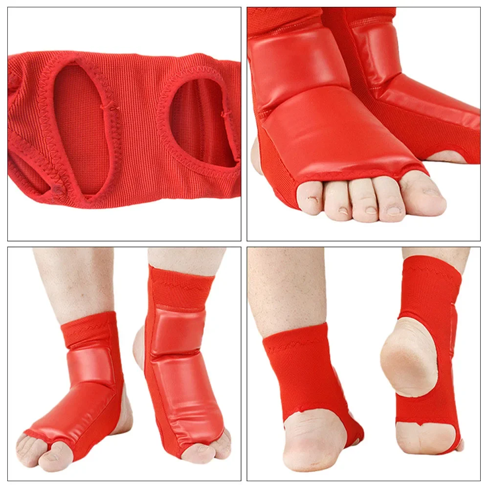 Boxing Foot Guards 1Pair Boxing Foot Insteps Guards Feet Protector MMA Muay Thai Wearproof PU Sanda Footpads Portable Instep Brace Taekwondo