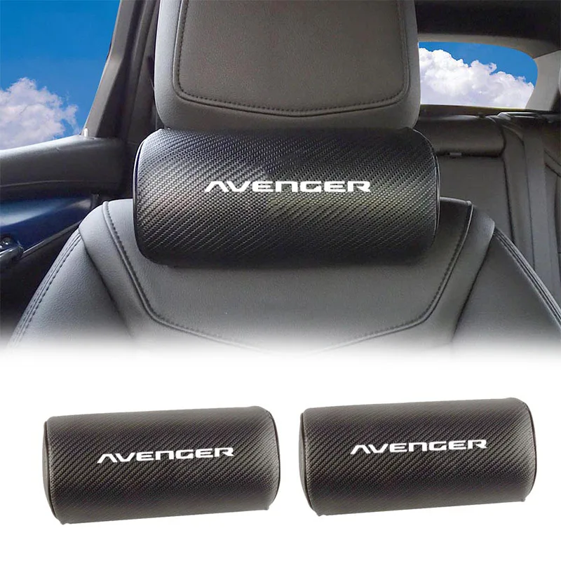 1PC Car Styling Car Seat Neck Head Support Pillow Carbon Fiber Headrest for JEEP AVENGER Headrest Auto Accessories