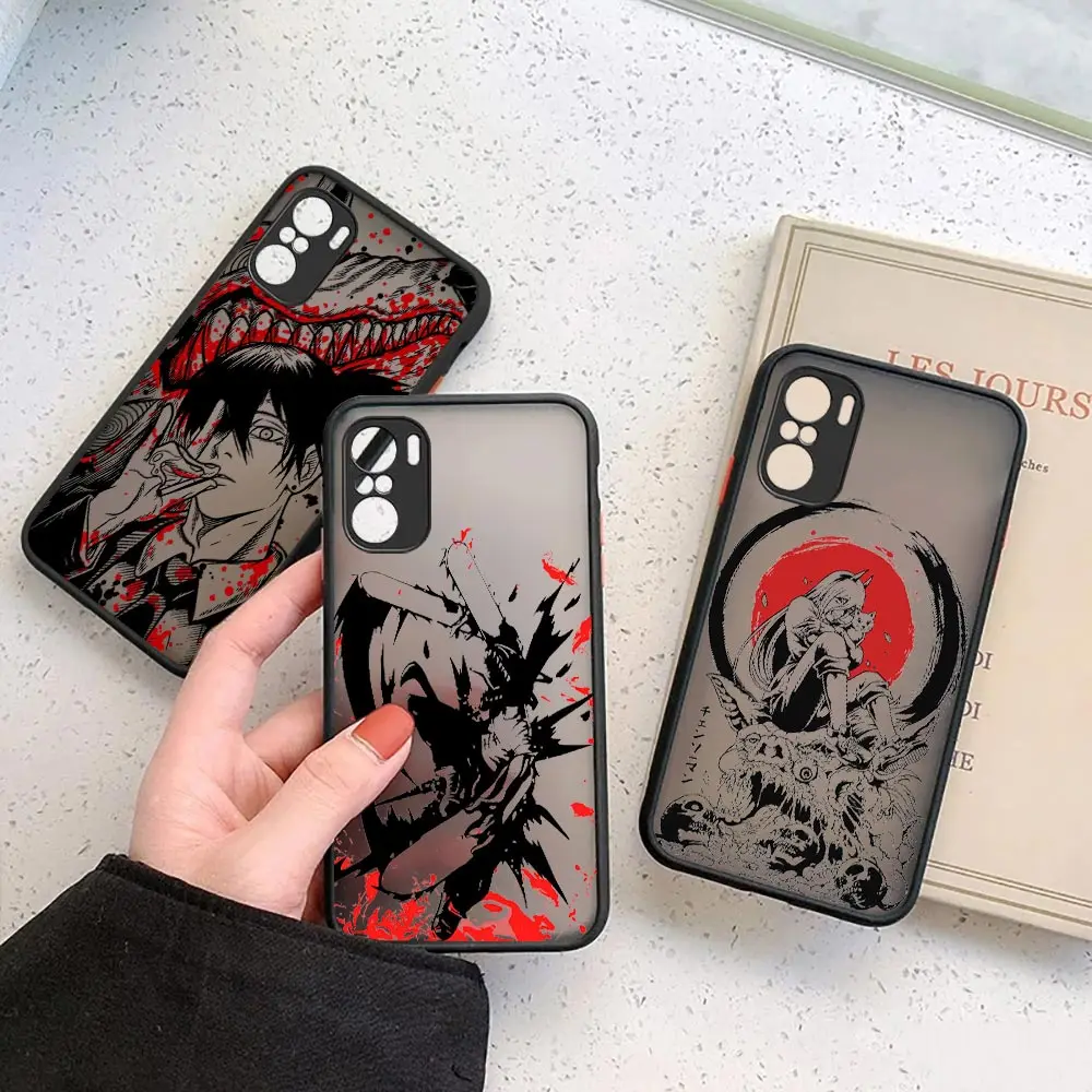 

ChainSaw Man Ink And Wash Case For Redmi K50 K40 K40S Gaming K30 K20 10X 10C 10 9C 9T 9A 9 8 8A 7 A1 10A 9I 8A Note11e Pro Cover