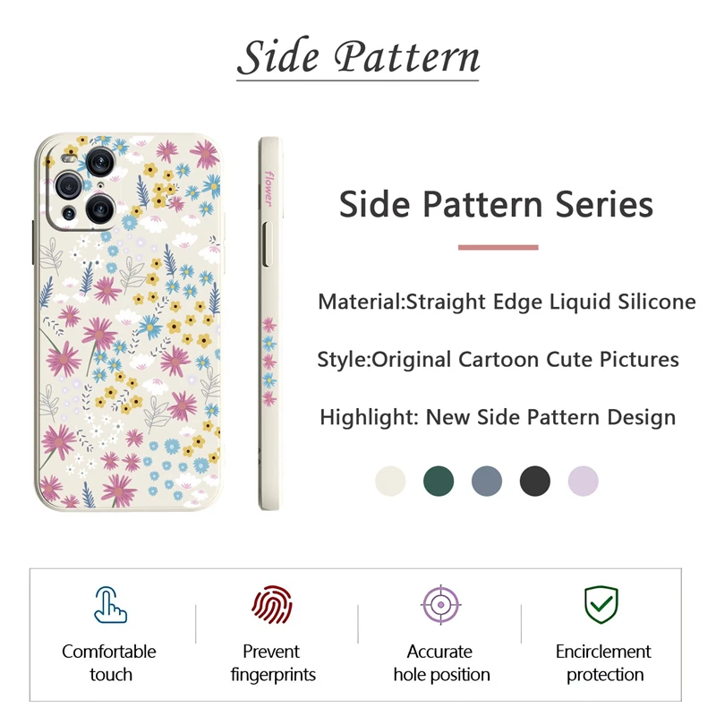 Elegant Floral Pattern Liquid Silicone Phone Case - Fashionable Flower Design