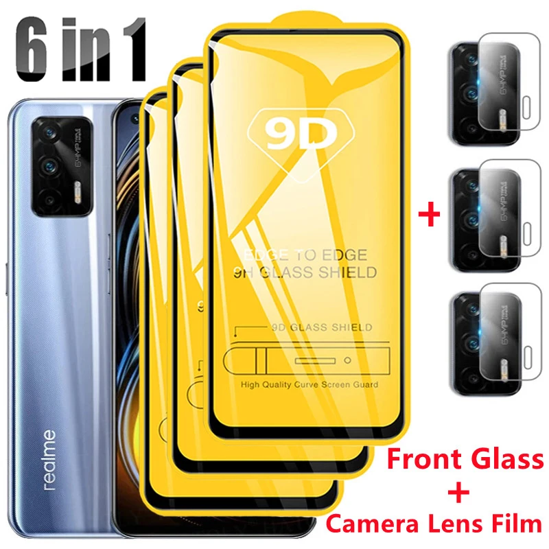 6-in-1 9D Screen Protectors for Realme GT 5G Neo 6 7 8 Pro Camera Lens Film for Realme 8i X2 Pro XT Narzo 30 Neo 2 C21 9i Glass