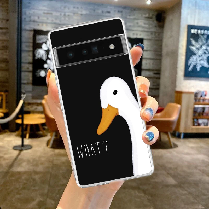Transparent Soft TPU Phone Case Cover with Cute Goose Duck Game Design