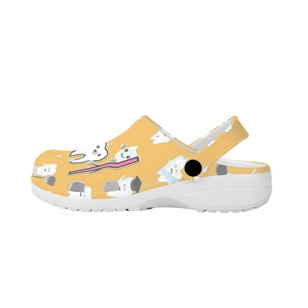 Cartoon Teeth Print Fashion Sandals Female Dental Nursing Shoes Flat Cozy Non-slip Heel Strap Slippers Garden Shoes Summer New