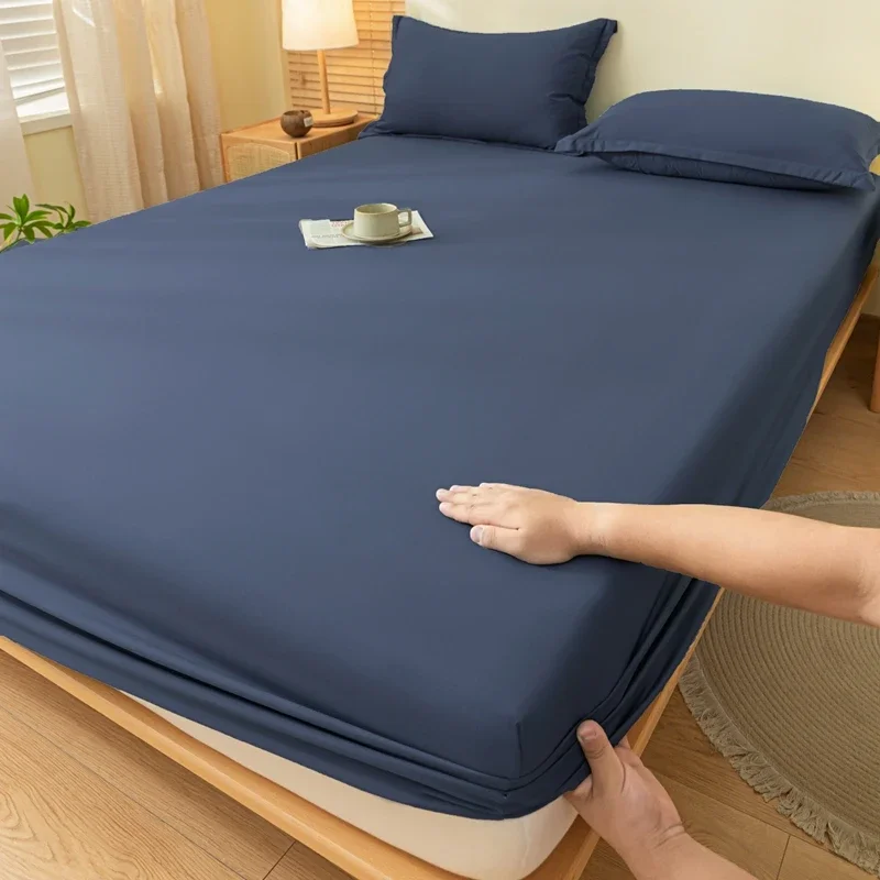 1 pièce de drap de lit mat de couleur unie