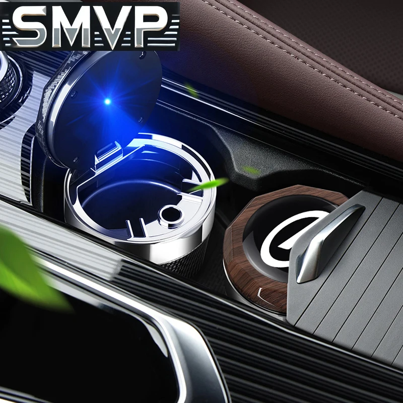 자동차 재떨이에 적합 Trumpchi GAC GS8 2019-2023 휴대용 Led 자동차 컵 홀더 자동 재떨이 담배 홀더 상자 인테리어 Accessori