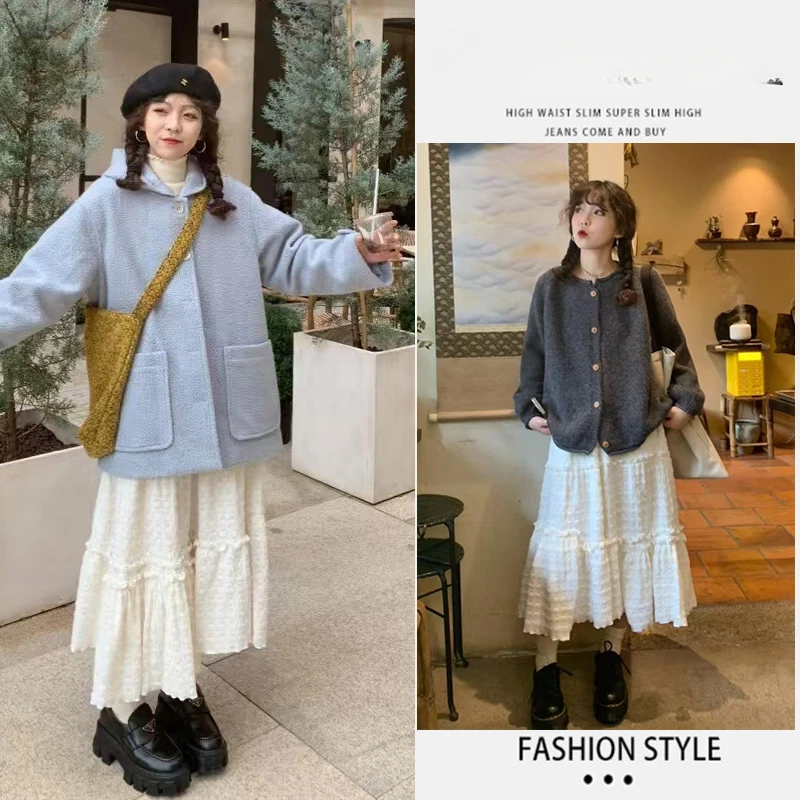 Winter Maternity Luxury Ball Gown Skirts Irregular Ruffles Patchwork Pregnant Woman Dobby Belly Skirt Long Loose Umbrella Skirt