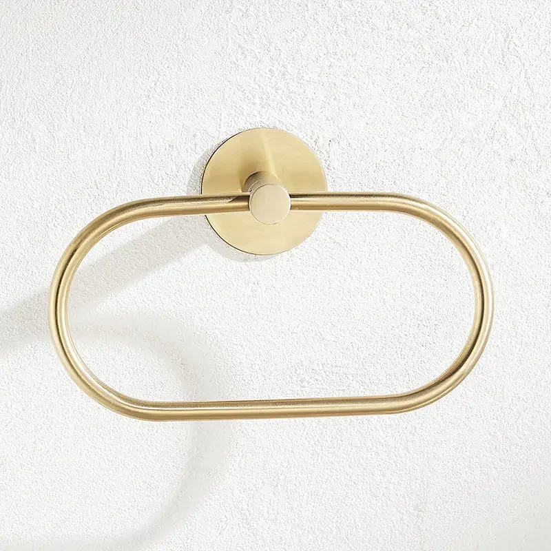 Creative 304 Stainless Steel Circular Towel Rack, Wall Light, Brushed, Gold, Silver, Black, Home, Hotel, Bathroom Supplies, 1Pc