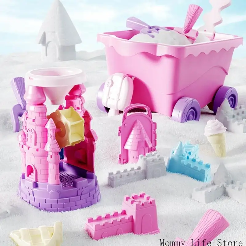 Kreatives Strandspielset aus ABS-Sand, inklusive Eimer, Schaufel und Rechen_voghion.com