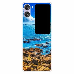 Clear Hard TPU Cat Design Back Cover for Flip Phones - 6.8 Protective Bumper Case (Colorful)