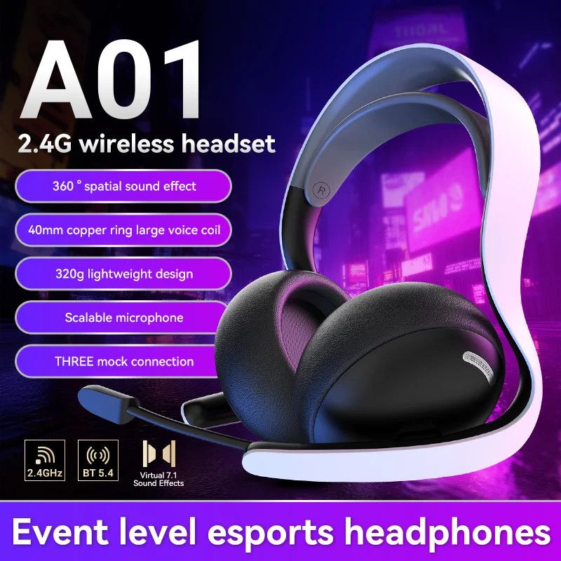 2.4G Wireless Gaming Headset with Retractable Mic product image