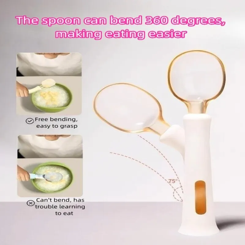 Baby Spoon Fork Learning To Eat Training One Year Old Independent Feeding For Infants Auxiliary Food Spoon Set Children's Tablew