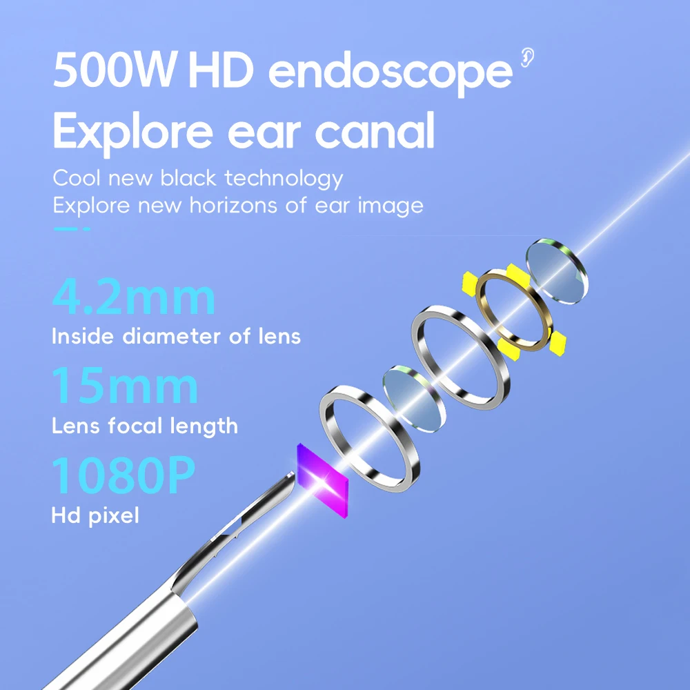 Ear Wax Cleaner with Camera and Luminous Otoscope