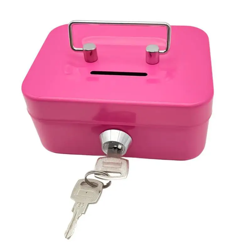 Cash Box Coin Holder Coin Bank Coin Saver Piggy Bank Wooden Piggy Bank Digital Piggy Bank Electronic Piggy Bank Wooden Money Box Safe Box Secret Safe Box Treasure Box Mini Metal Cash Box Money Bank Change Security Box Portable Kids Coin Collection Gift Storage Money Tank With Lock
