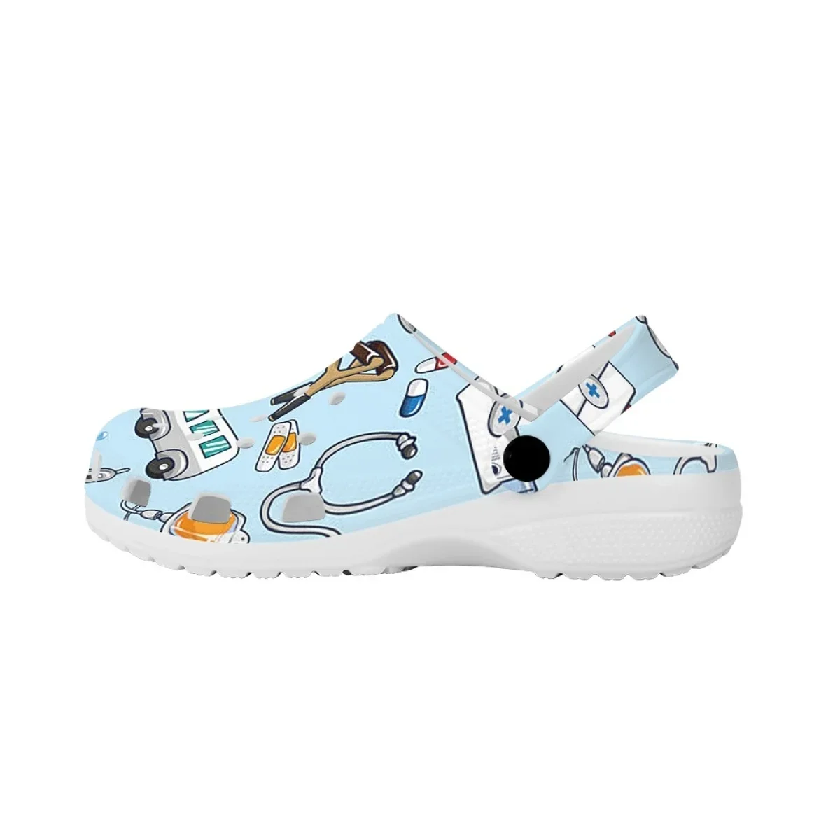 Summer Ladies Medical Car Printed Clogs Non-slip Casual Nursing Home Slippers Casual Lightweight Beach Flats Shoes Chaussure