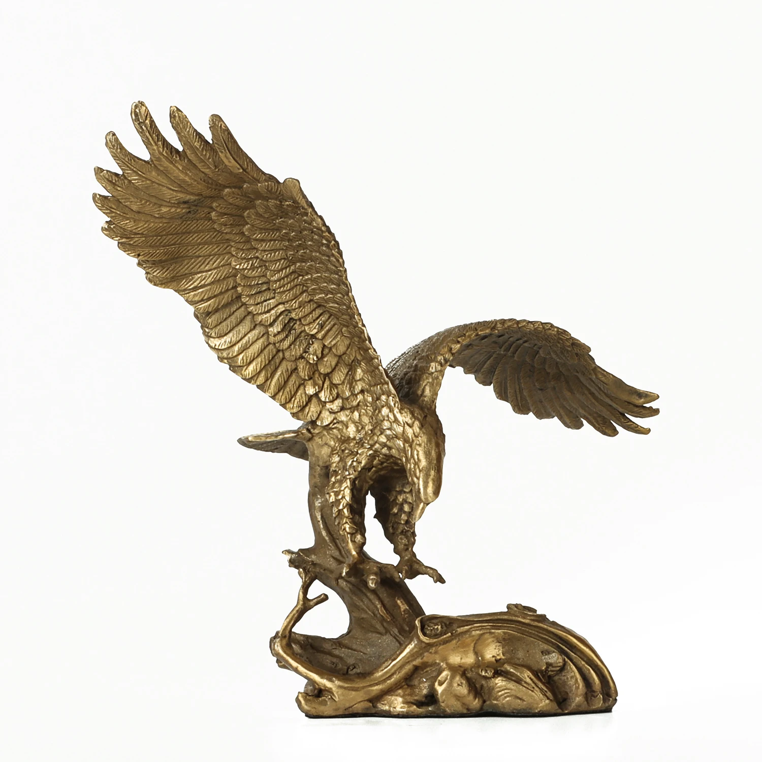 

Animal Sculpture Brass Spread Wings Eagle Statue Bird Art Classy Office Table Decoration Festival Gift