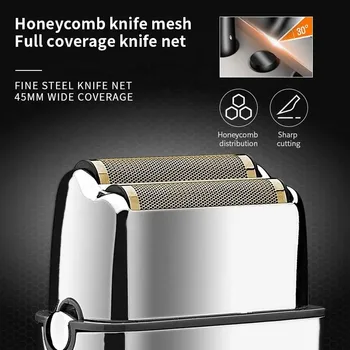 Kemei Tx5 Pro Metal Housing Barber Shop Hair Electric Shaver For Men Beard Bald Head Shaving Machine Rechargeable Electric Razor 5