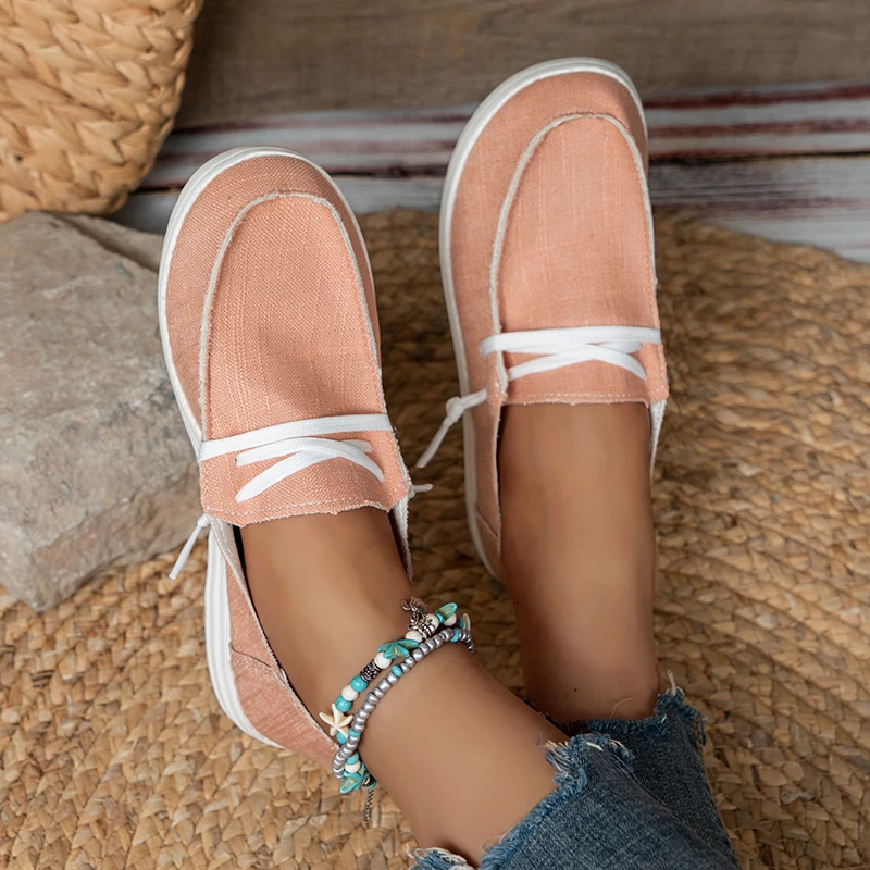 Summer Women Fashion Vulcanized Sneakers Platform Solid Color Flat Ladies Shoes Casual Breathable Wedges Ladies Walking Sneakers - 2