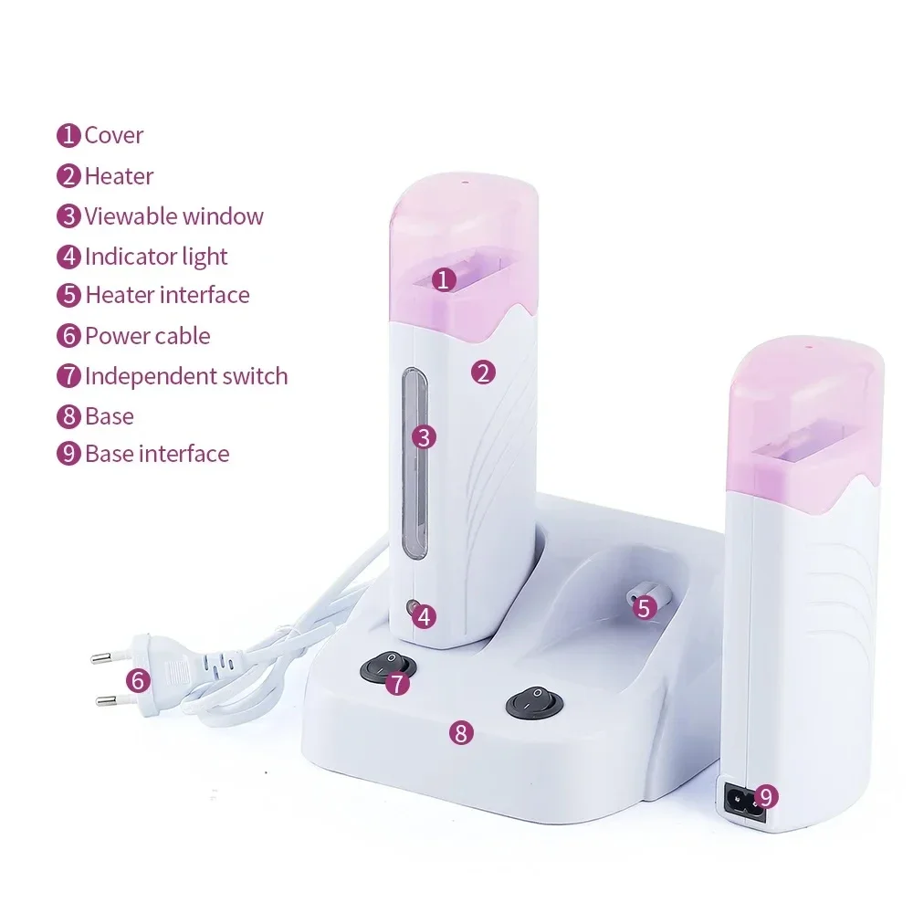 Hair Removal Roller Wax Warmer, Hair Removal Wax Cartridge, Hair Removal Kit for Women Men Home Use 3