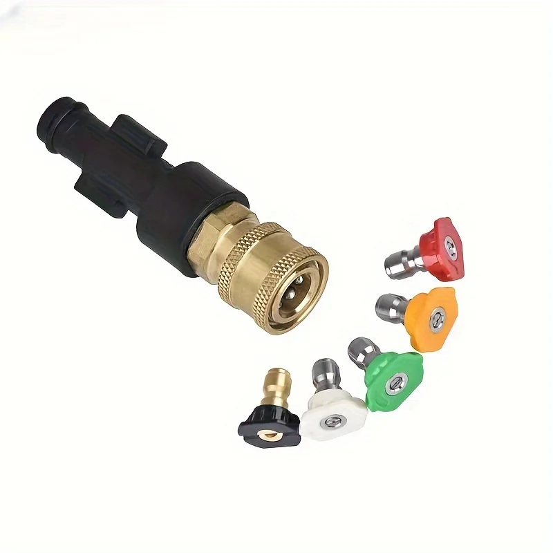 High pressure car washing gun foam spray pot 1/4 "quick connector accessory, with 5/7 nozzles, suitable for YILI brand water gun 4