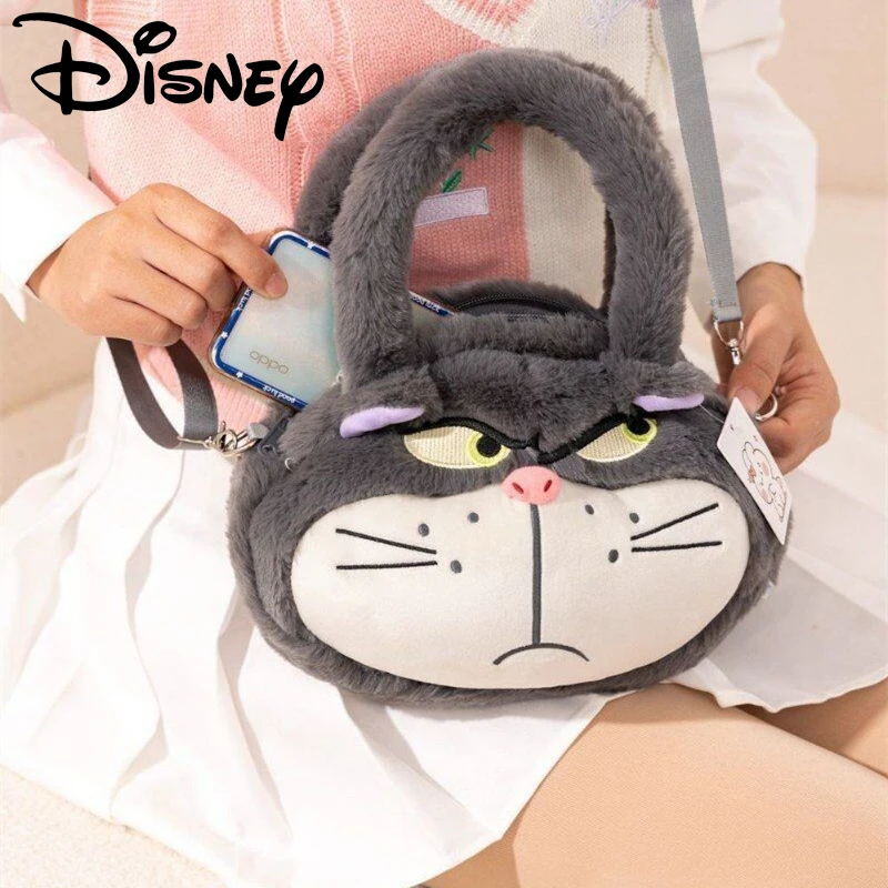 

Disney Cartoon Cute Cinderella Bad Cat Lucifer Plush Handbag Shoulder Bag Tokyo Disneyland Lucifer Messenger Storage Bag