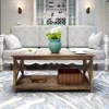 Coffee Table, Modern Farmhouse Wood Coffee Table with 2-Tier Storage, 40 Inch, 3