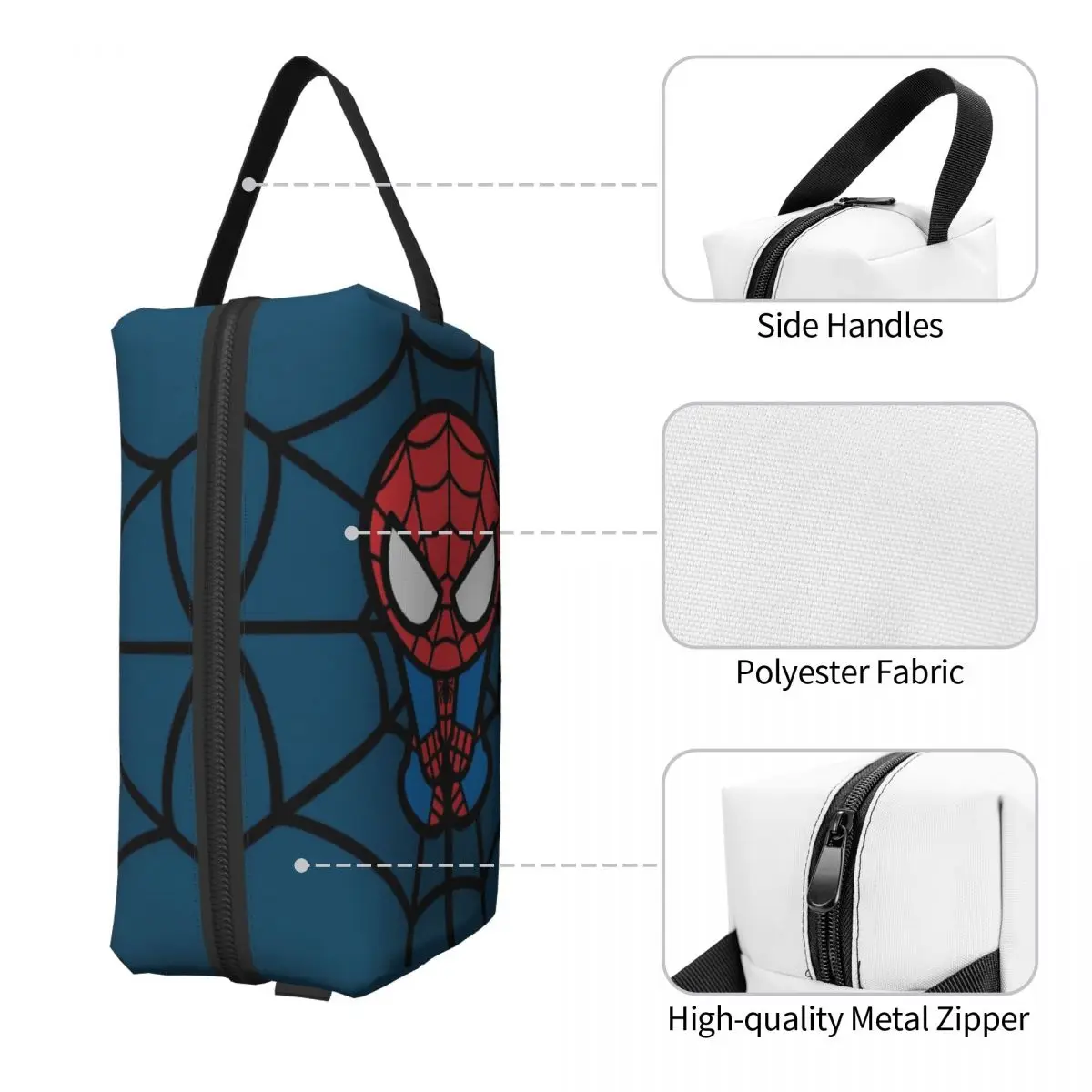 Custom Kawaii Spider Man Hanging Upside Down Makeup Bag for Women Travel Cosmetic Organizer Cute Spiderman Storage Toiletry Bags 3