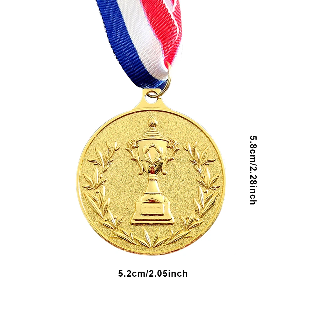 5.2cm Gold/Silver/Bronze Medal Award Medals with Neck Ribbon Sports Rewards Metal Winner Medals for Sports Competition Award Medals