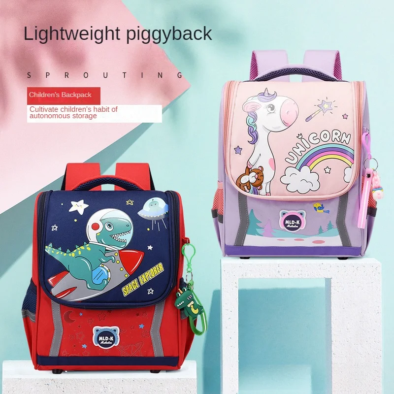2024 new primary school schoolbag cartoon canvas large capacity water-proof kindergarten children's space backpack 3