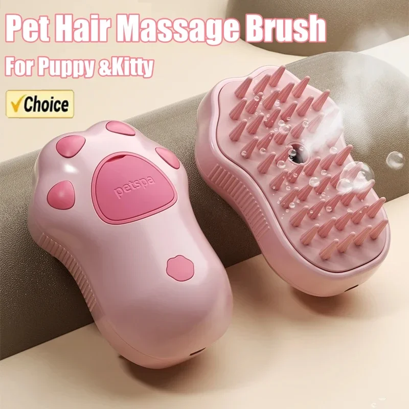 3 in 1 Cat Comb Brush Electric Spray Cat Steam Brush Spray Hair Brushes for Massage Pet Float remover Supplies