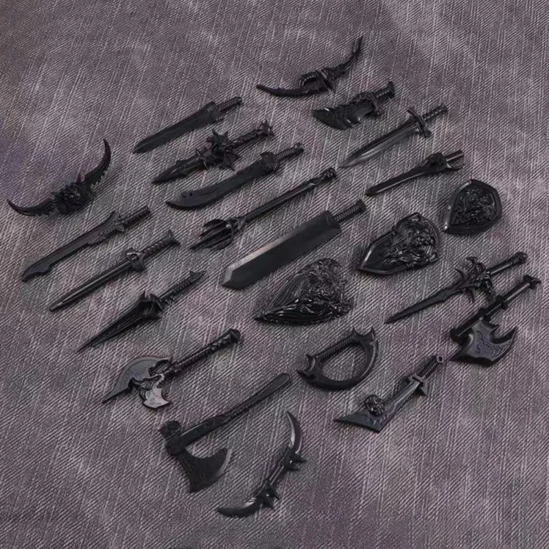 Medieval MOC Weapon Figure Accessories Bow Arrow Sword Shield Axe Hammer Spear Gun Trident Building Block Children Toy Gift K039 4