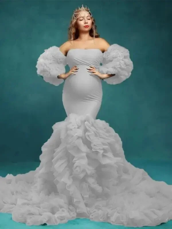lace tulle mermaid wedding dress Mermaid Strapless Chapel Train Tulle Lace Applique Backless Wedding Dress