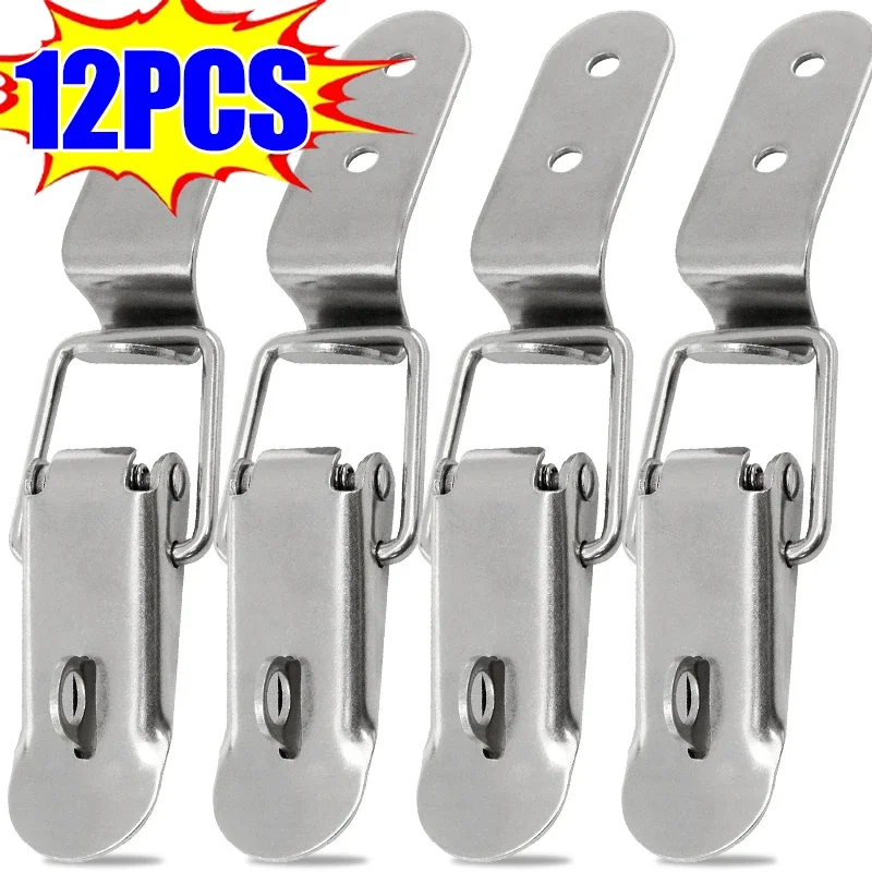 90 Degrees Duck-mouth Buckle Hook Lock Leather Suitcases Wooden Boxes Iron Spring Loaded Draw Toggle Latch Clamp Clip 12/1x