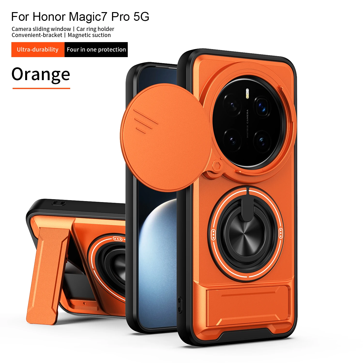 Enhanced Military Armor Phone Case with Magsafe Magnetic Fold Holder and Camera Protection
