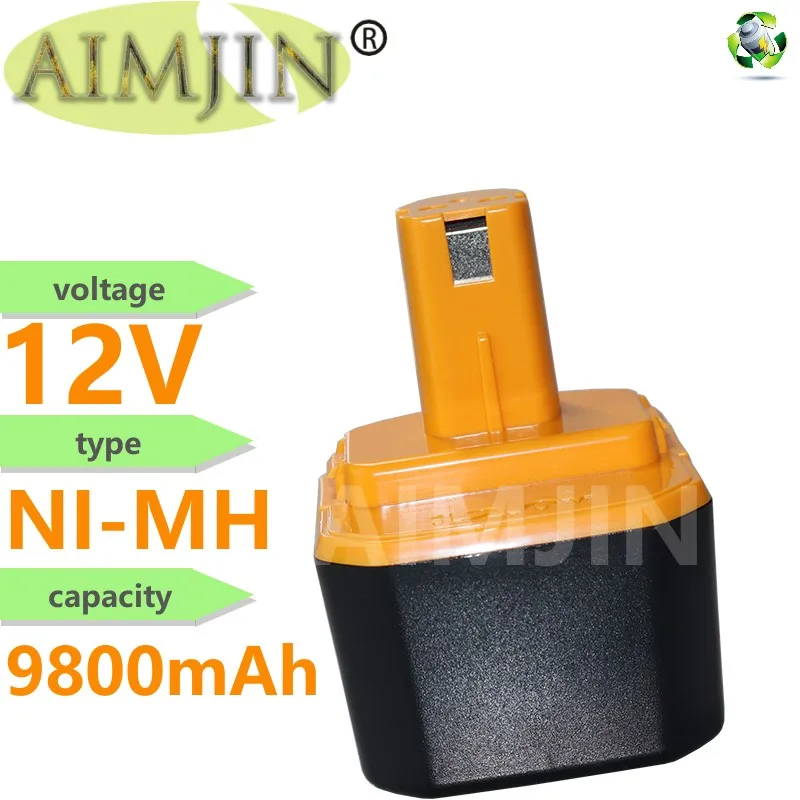 

12V 9800mAh Replacement For Ryobi Battery 1400652 BID1211 CCD1201 CHD1201 CHD1202 CTH1201 CTH1202 FL1200 Cordless Powe