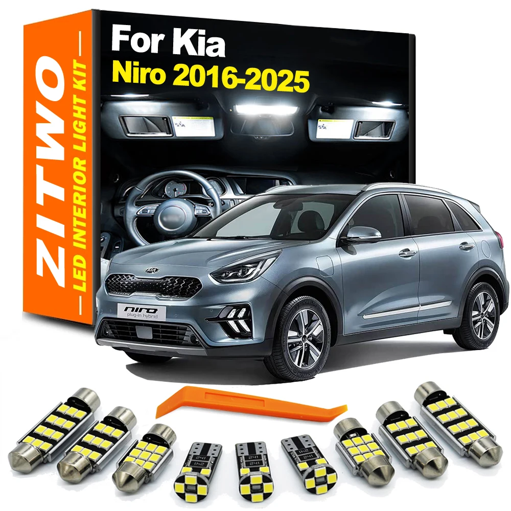 Kit de 13 Bombillas LED para Auto, Iluminación Interior, de Lectura y de Matrícula para Kia Niro
