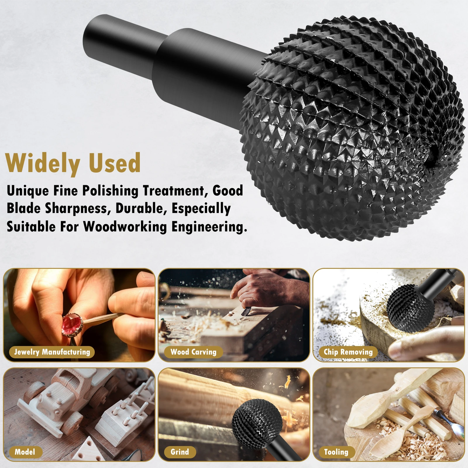 Sphere Rotary File Burr Wood Carving Polishing Drilling Bits Grinding Head For Angle Grinder20mm
