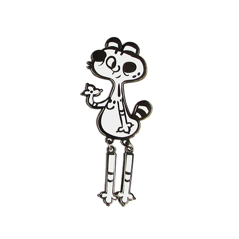 

Дистрибьютор черно-белая мультяшная форма крутой кошки булавка для лацкана оптовый Производитель черный никель твердая эмаль значок для подарка