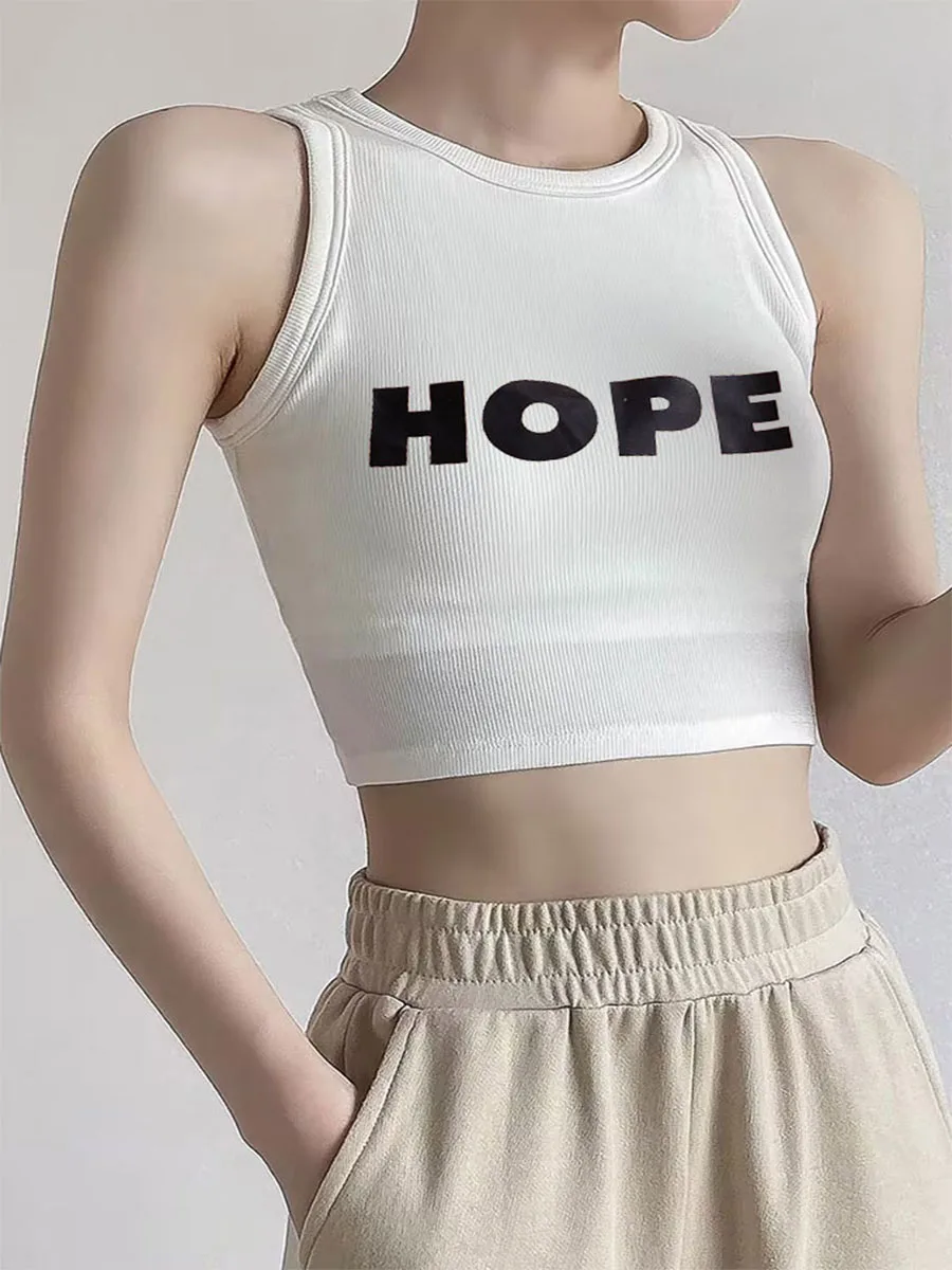 

New Summer Women'S Sports Halter Casual Sleeveless Vest High Quality Women'S Vest Letter Printed Clothing Running Fitnes Vest