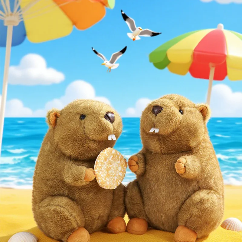 Kawaii Handmade Soft Groundhog Doll Stuffed Plush Toy Cartoon Anime Cute Children's Birthday Gift All Saints'Day Present