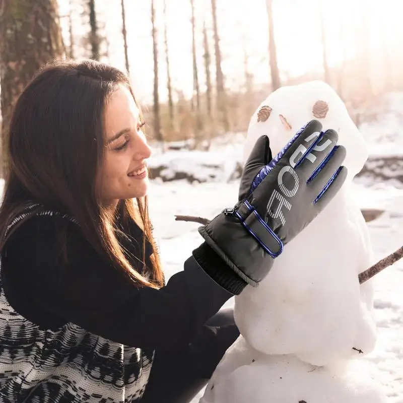 Comprar Guantes de felpa a prueba de viento para mujer, guantes  impermeables para nieve, guantes térmicos gruesos de moda, cálidos para  invierno