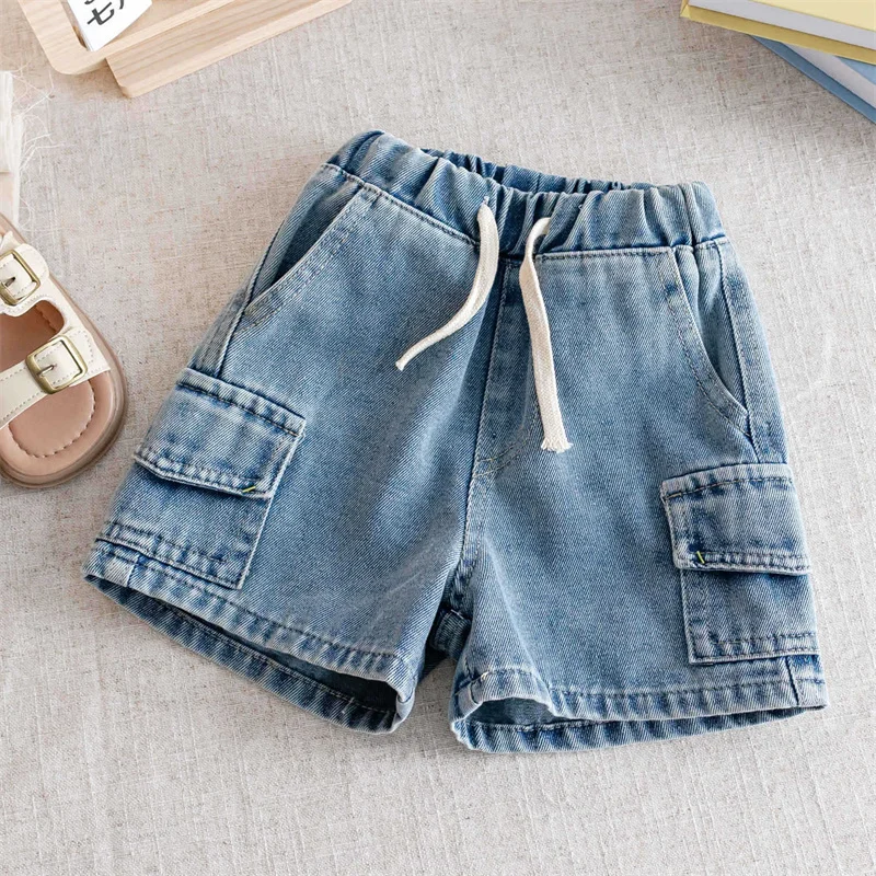 소년 데님 반바지 여름 새로운  무릎 길이 바지 어린이 캐주얼 짧은 청바지 2026 어린이 패션 의류 3-10 세