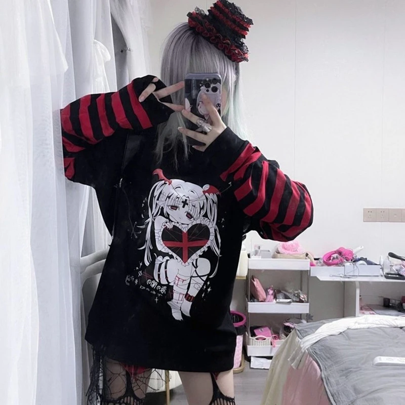 Punk Outfits Dark Cute Ropa Spring Dark Academia Clothes Emo Anime
