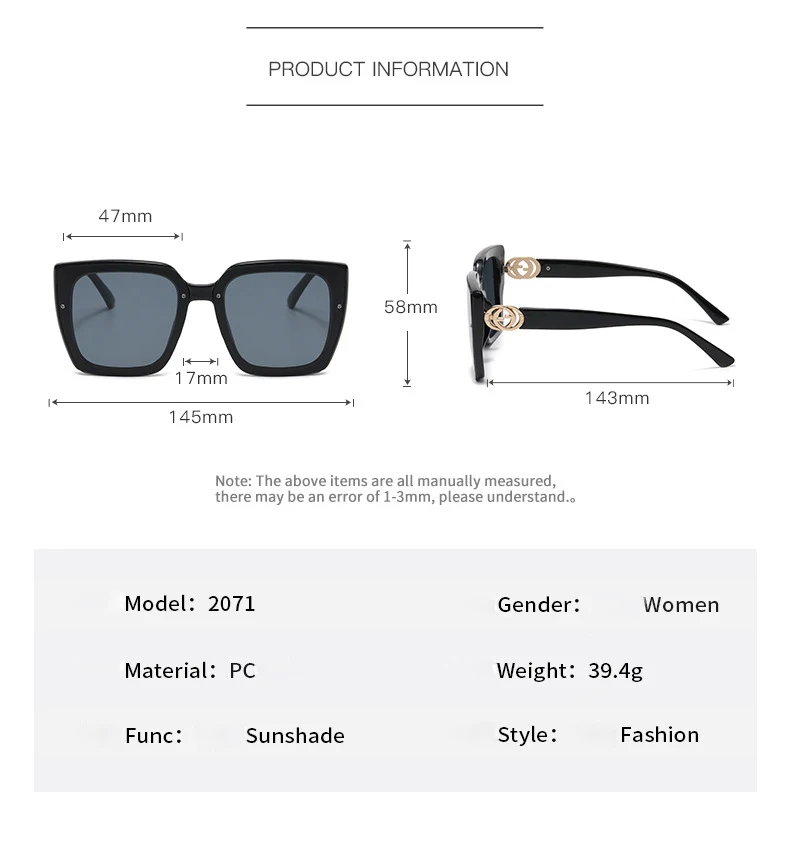 Vintage Overized Square Sunglae Women For Men Claic Big Frame Trending Sun Glae UV400  Brand Deigner_voghion.com