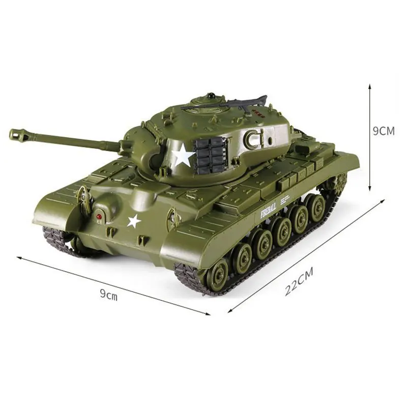 Remote Control Tank 1/30 Infrared Battle RC Tank Electronic M4A3 M26 Tank Toys With Sound LED Military Model Boys Birthday Gift images - 6