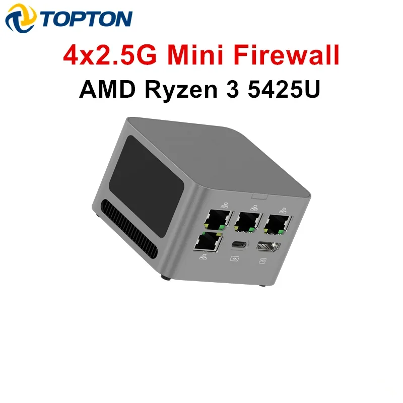 탑톤 슈퍼 미니 방화벽 PC M1 AMD R3 5425U 4개 2.5G LAN I226-V 8GB LPDDR4 포켓 미니 게이밍 컴퓨터 Proxmox PfSense TV 박스