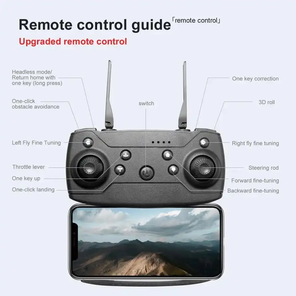 Drone Selfie Poche 4K - Mini Drone Plie avec Caméra HD, Lot de 1