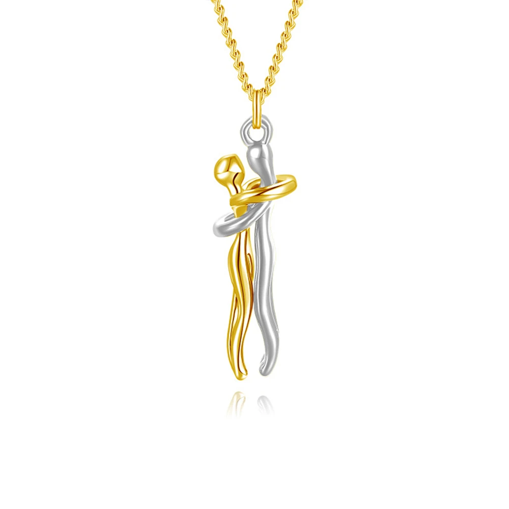 thumbnail image 1 of Collar con colgante de abrazo de Stranger Things para parejas, artículos para amantes, joyas de acero inoxidable, collares, regalo para mujeres, 1 of 5