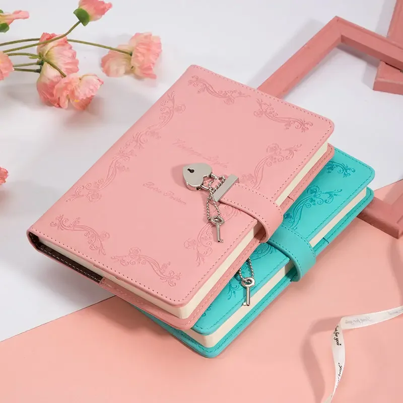 

Journal Diary New Lock Creative Heart Secret 180 Line Pink Lock, Gift, Lined Sheets With Notebook Ruled